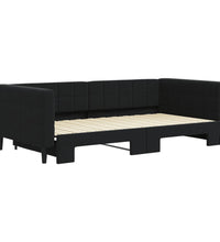 Tagesbett Ausziehbar Schwarz 100x200 cm Samt