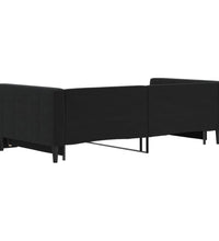 Tagesbett Ausziehbar Schwarz 100x200 cm Samt