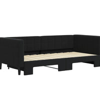 Tagesbett Ausziehbar Schwarz 90x190 cm Samt