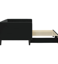 Tagesbett Ausziehbar Schwarz 90x190 cm Samt