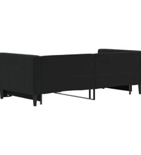 Tagesbett Ausziehbar Schwarz 90x190 cm Samt