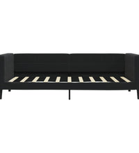 Tagesbett Ausziehbar Schwarz 90x190 cm Samt