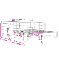 Tagesbett Ausziehbar Schwarz 90x190 cm Samt
