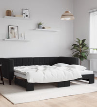 Tagesbett Ausziehbar Schwarz 90x190 cm Samt