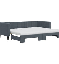 Tagesbett Ausziehbar mit Matratzen Dunkelgrau 80x200 cm Samt