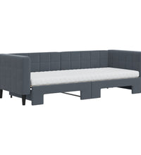Tagesbett Ausziehbar mit Matratzen Dunkelgrau 80x200 cm Samt