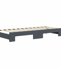 Tagesbett Ausziehbar mit Matratzen Dunkelgrau 80x200 cm Samt