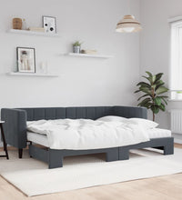 Tagesbett Ausziehbar mit Matratzen Dunkelgrau 80x200 cm Samt