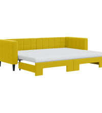 Tagesbett Ausziehbar mit Matratzen Gelb 80x200 cm Samt