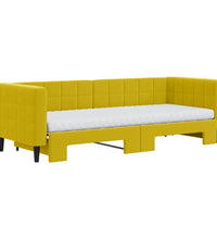 Tagesbett Ausziehbar mit Matratzen Gelb 80x200 cm Samt