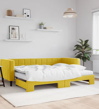 Tagesbett Ausziehbar mit Matratzen Gelb 80x200 cm Samt