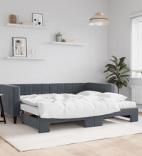 Tagesbett Ausziehbar mit Matratzen Dunkelgrau 90x200 cm Samt