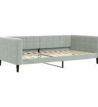 Tagesbett Ausziehbar mit Matratzen Hellgrau 100x200 cm Samt