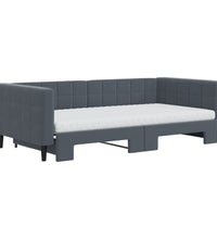 Tagesbett Ausziehbar mit Matratzen Dunkelgrau 100x200 cm Samt