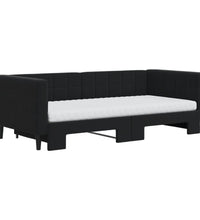 Tagesbett Ausziehbar mit Matratzen Schwarz 90x190 cm Samt