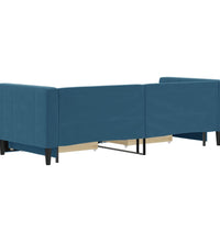 Tagesbett Ausziehbar mit Schubladen Blau 80x200 cm Samt