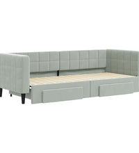 Tagesbett Ausziehbar mit Schubladen Hellgrau 80x200 cm Samt