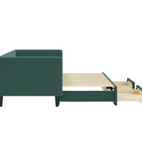 Tagesbett Ausziehbar mit Schubladen Dunkelgrün 80x200 cm Samt