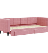 Tagesbett Ausziehbar mit Schubladen Rosa 80x200 cm Samt