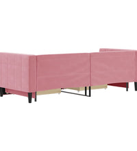 Tagesbett Ausziehbar mit Schubladen Rosa 80x200 cm Samt