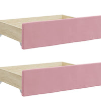 Tagesbett Ausziehbar mit Schubladen Rosa 80x200 cm Samt