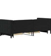 Tagesbett Ausziehbar mit Schubladen Schwarz 80x200 cm Samt