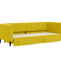 Tagesbett Ausziehbar mit Schubladen Gelb 80x200 cm Samt