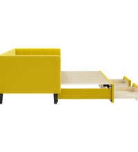 Tagesbett Ausziehbar mit Schubladen Gelb 80x200 cm Samt