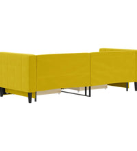 Tagesbett Ausziehbar mit Schubladen Gelb 80x200 cm Samt