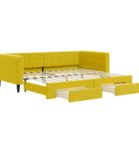 Tagesbett Ausziehbar mit Schubladen Gelb 90x200 cm Samt