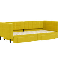Tagesbett Ausziehbar mit Schubladen Gelb 90x200 cm Samt