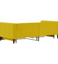 Tagesbett Ausziehbar mit Schubladen Gelb 90x200 cm Samt