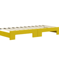 Tagesbett Ausziehbar mit Schubladen Gelb 90x200 cm Samt