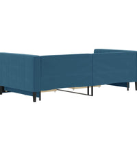 Tagesbett Ausziehbar mit Schubladen Blau 100x200 cm Samt