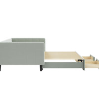 Tagesbett Ausziehbar mit Schubladen Hellgrau 100x200 cm Samt