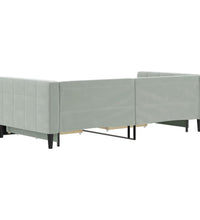 Tagesbett Ausziehbar mit Schubladen Hellgrau 100x200 cm Samt