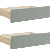 Tagesbett Ausziehbar mit Schubladen Hellgrau 100x200 cm Samt