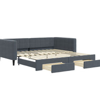 Tagesbett Ausziehbar mit Schubladen Dunkelgrau 100x200 cm Samt