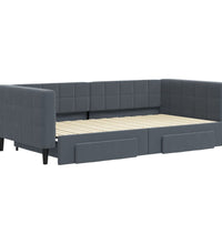 Tagesbett Ausziehbar mit Schubladen Dunkelgrau 100x200 cm Samt