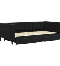 Tagesbett Ausziehbar mit Schubladen Schwarz 100x200 cm Samt