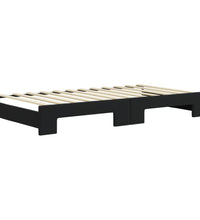 Tagesbett Ausziehbar mit Schubladen Schwarz 100x200 cm Samt