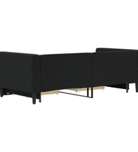 Tagesbett Ausziehbar mit Schubladen Schwarz 90x190 cm Samt