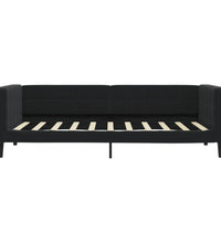 Tagesbett Ausziehbar mit Schubladen Schwarz 90x190 cm Samt