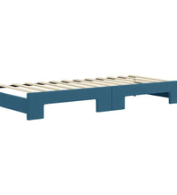 Tagesbett Ausziehbar mit Schubladen Blau 80x200 cm Samt