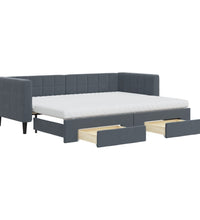 Tagesbett Ausziehbar mit Schubladen Dunkelgrau 80x200 cm Samt