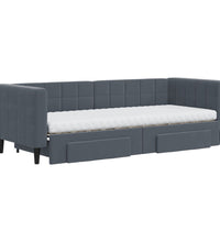 Tagesbett Ausziehbar mit Schubladen Dunkelgrau 80x200 cm Samt