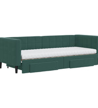 Tagesbett Ausziehbar mit Schubladen Dunkelgrün 80x200 cm Samt