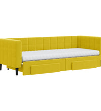 Tagesbett Ausziehbar mit Schubladen Gelb 80x200 cm Samt