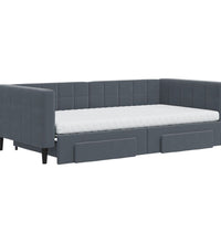 Tagesbett Ausziehbar mit Schubladen Dunkelgrau 100x200 cm Samt