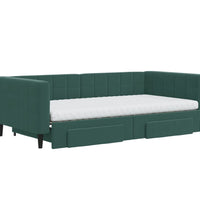 Tagesbett Ausziehbar mit Schubladen Dunkelgrün 100x200 cm Samt
